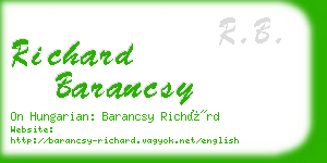 richard barancsy business card